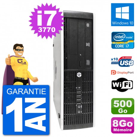 PC HP 8300 Elite SFF Intel i7-3770 RAM 8Go Disque Dur 500Go Windows 10 Wifi