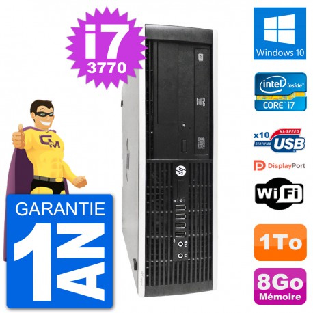 PC HP 8300 Elite SFF Intel i7-3770 RAM 8Go Disque Dur 1To Windows 10 Wifi