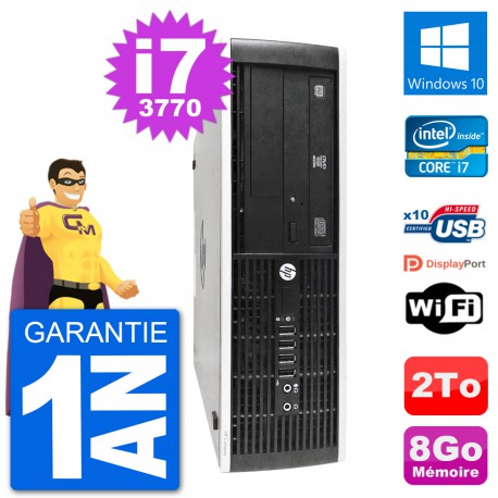 PC HP 8300 Elite SFF Intel i7-3770 RAM 8Go Disque Dur 2To Windows 10 Wifi