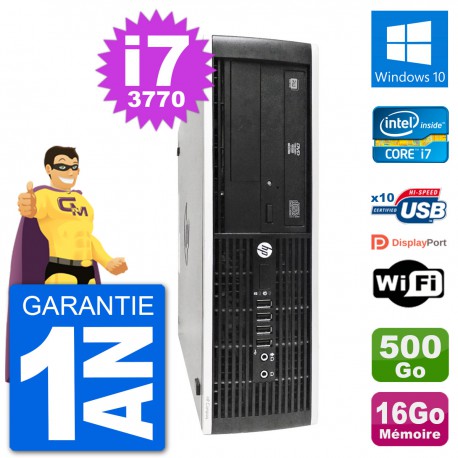 PC HP 8300 Elite SFF Intel i7-3770 RAM 16Go Disque Dur 500Go Windows 10 Wifi