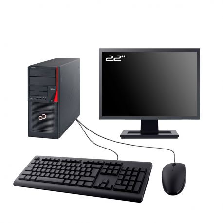 PC Fujitsu Celsius W530 MT Ecran 22" Intel I7-4770 RAM 8Go SSD 1To Wifi W11