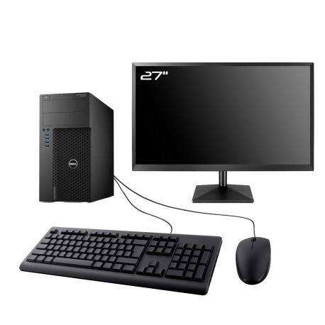 PC Dell 3620 Tour Ecran 27" Intel G4400 RAM 16Go SSD 2To HDMI Wifi W11