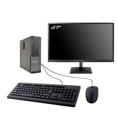 PC Dell 3010 SFF Ecran 27" Intel I5-3470 RAM 8Go SSD 500Go HDMI Wifi W11
