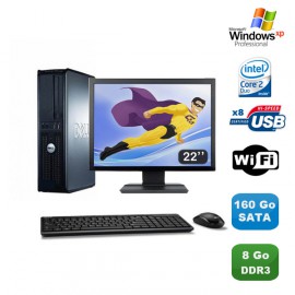 Lot PC DELL Optiplex 380 DT Core 2 Duo E7500 2,92Ghz 8Go DDR3 160Go Xp Pro +22"
