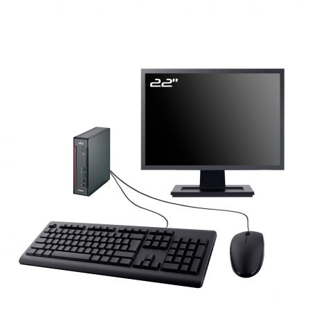 PC Fujitsu Q558 Tiny Ecran 22" Intel I5-8400T RAM 32Go SSD 1To Wifi W11