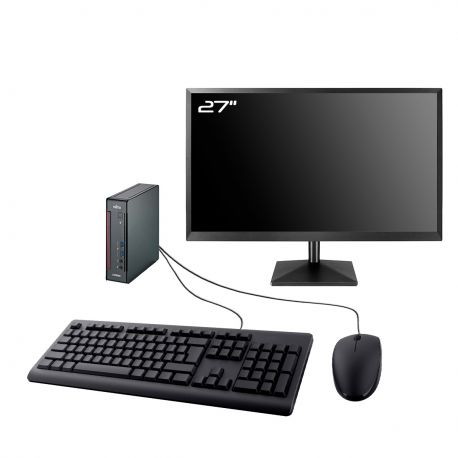 PC Fujitsu Q558 Tiny Ecran 27" Intel I7-8700T RAM 8Go SSD 250Go Wifi W11
