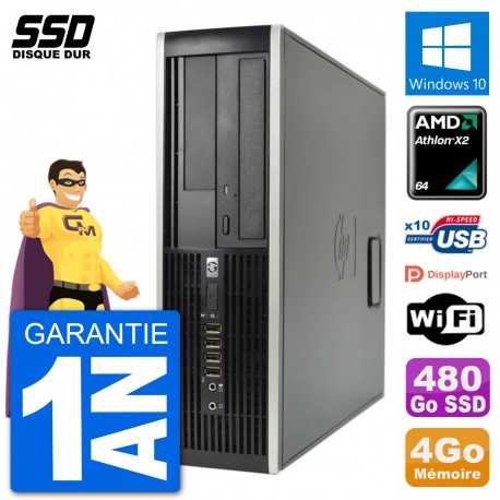 PC HP 6005 SFF AMD Athlon II X2 B24 RAM 4Go SSD 480Go Windows 10 Wifi
