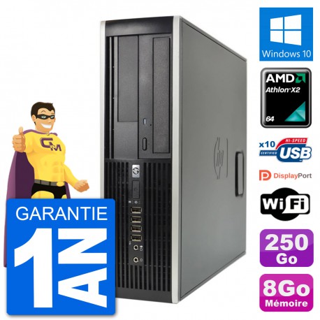 PC HP 6005 SFF AMD Athlon II X2 B24 RAM 8Go Disque Dur 250Go Windows 10 Wifi