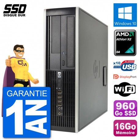 PC HP 6005 SFF AMD Athlon II X2 B24 RAM 16Go SSD 960Go Windows 10 Wifi