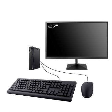 PC Lenovo M70q Tiny Ecran 27" Intel I7-10700T RAM 16Go SSD 2To HDMI Wifi W11