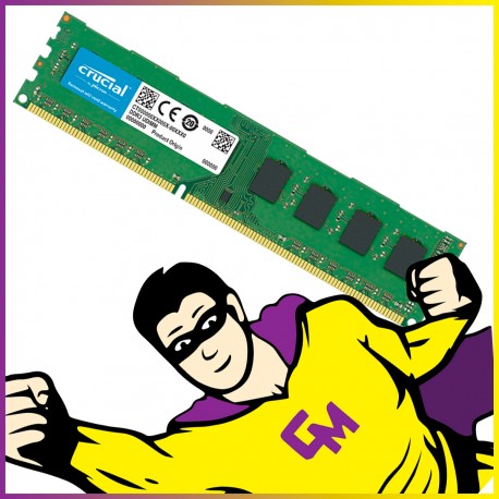 4Go RAM Crucial CT51264BD160B.M16FKD DDR3 PC3-12800 1600Mhz 1.35v CL11 DIMM