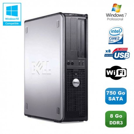 PC DELL Optiplex 380 DT Core 2 Duo E7500 2,92Ghz 8Go DDR3 750Go Win 7 Pro