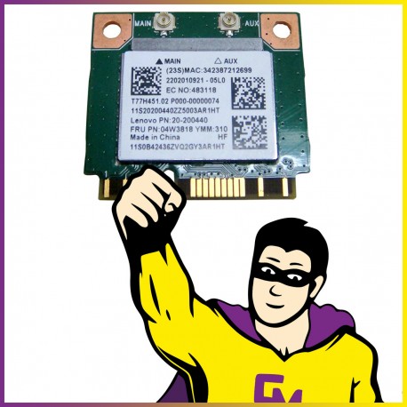 Mini-Carte Wifi Sans-Fil Lenovo RTL8723BE 04W3818 Bluetooth 4.0 Wireless 4