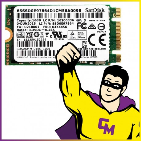 Disque Dur 16 Go SSD SATA III 2242 SanDisk SDSA6MM-016G-1001 04X4456