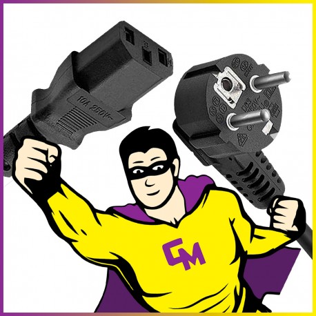 Câble Alimentation Secteur Schuko 2P+T vers CEI C13 Femelle Ecran PC Imprimante