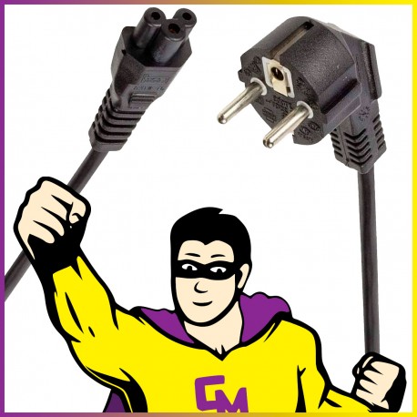 Câble Cordon Alimentation Secteur vers Mickey IEC C5 Femelle Chargeur PC MAC
