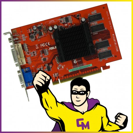 Carte Graphique ASUS ATI Radeon X300 SE 128Mo DDR1 PCIe VGA-DVI prise composite