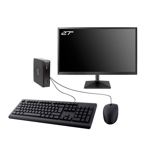 PC Fujitsu Q920 Mini Ecran 27" Intel I7-4770T RAM 16Go SSD 250Go W11 Wifi