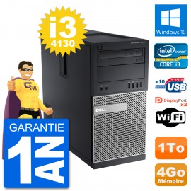 PC Tour Dell 9020 Intel Core i3-4130 RAM 4Go Disque Dur 1To Windows 10 Wifi