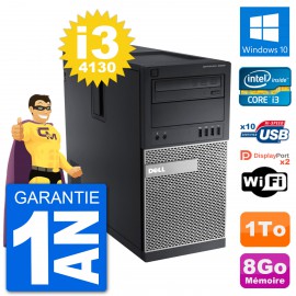 PC Tour Dell 9020 Intel Core i3-4130 RAM 8Go Disque Dur 1To Windows 10 Wifi