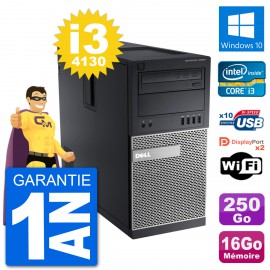 PC Tour Dell 9020 Intel Core i3-4130 RAM 16Go Disque Dur 250Go Windows 10 Wifi