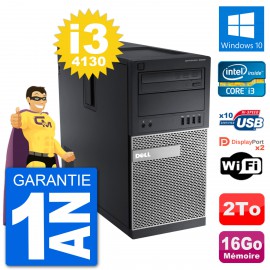 PC Tour Dell 9020 Intel Core i3-4130 RAM 16Go Disque Dur 2To Windows 10 Wifi