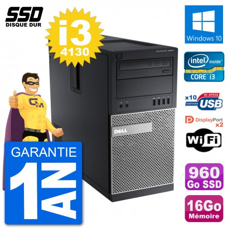 PC Tour Dell OptiPlex 9020 Intel Core i3-4130 RAM 16Go SSD 960Go Windows 10 Wifi