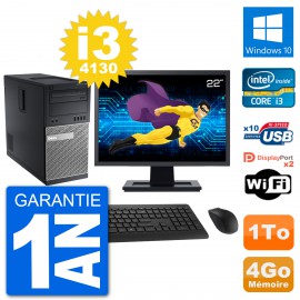 PC Tour Dell 9020 Ecran 22" Intel i3-4130 RAM 4Go Disque 1To Windows 10 Wifi