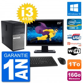 PC Tour Dell 9020 Ecran 22" Intel i3-4130 RAM 16Go Disque 1To Windows 10 Wifi