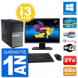 PC Tour Dell 9020 Ecran 27" Intel i3-4130 RAM 4Go Disque 2To Windows 10 Wifi