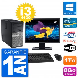 PC Tour Dell 9020 Ecran 27" Intel i3-4130 RAM 8Go Disque 1To Windows 10 Wifi