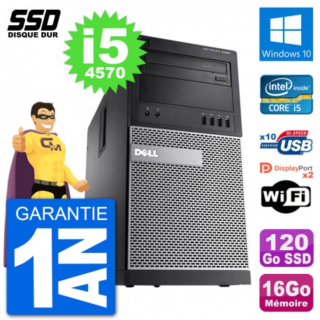 PC Tour Dell OptiPlex 9020 Intel Core i5-4570 RAM 16Go SSD 120Go Windows 10 Wifi