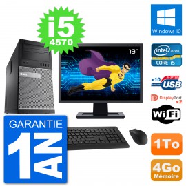 PC Tour Dell 9020 Ecran 19" Intel i5-4570 RAM 4Go Disque 1To Windows 10 Wifi