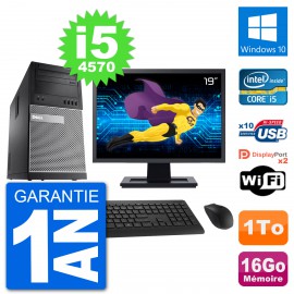 PC Tour Dell 9020 Ecran 19" Intel i5-4570 RAM 16Go Disque 1To Windows 10 Wifi