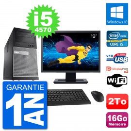 PC Tour Dell 9020 Ecran 19" Intel i5-4570 RAM 16Go Disque 2To Windows 10 Wifi