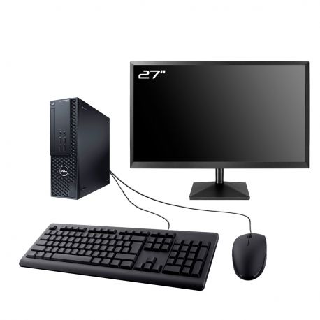 PC Dell OptiPlex T1700 SFF Ecran 27" Intel I5-4430 RAM 16Go SSD 250Go Wifi W11