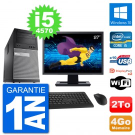 PC Tour Dell 9020 Ecran 27" Intel i5-4570 RAM 4Go Disque 2To Windows 10 Wifi