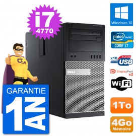 PC Tour Dell 9020 Intel Core i7-4770 RAM 4Go Disque Dur 1To Windows 10 Wifi