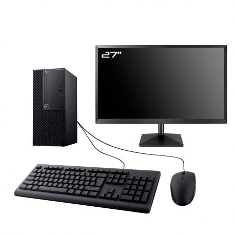 PC Dell 3060 MT Ecran 27" Intel I3-8100 RAM 32Go SSD 250Go HDMI Wifi W11