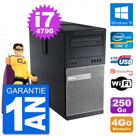 PC Tour Dell 9020 Intel Core i7-4790 RAM 4Go Disque Dur 250Go Windows 10 Wifi
