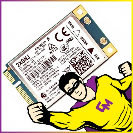 Carte Modem 3G Mobile Ericsson 2XGNJ Type WWAN Mini PCIe