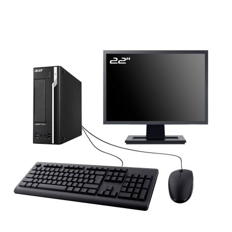 PC Acer Veriton X2632G SFF Ecran 22" Intel I5-4430 RAM 16Go SSD 1To Wifi W11