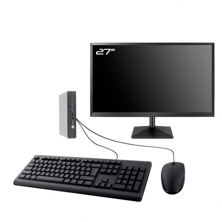 PC HP 600 G1 DM Ecran 27" Intel I7-4770T RAM 16Go SSD 2To HDMI Wifi W11