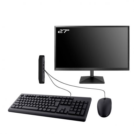 PC HP 600 G6 DM Ecran 27" Intel I3-10100 RAM 16Go SSD 500Go Wifi W11