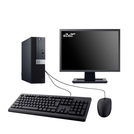 PC Dell OptiPlex 5060 SFF Ecran 22" Intel I5-8400 RAM 16Go SSD 1To Wifi W11