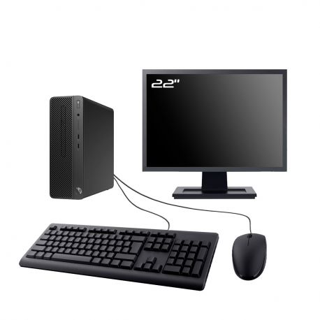 PC HP 290 G1 SFF Ecran 22" Intel I3-8100 RAM 16Go SSD 2To HDMI Wifi W11