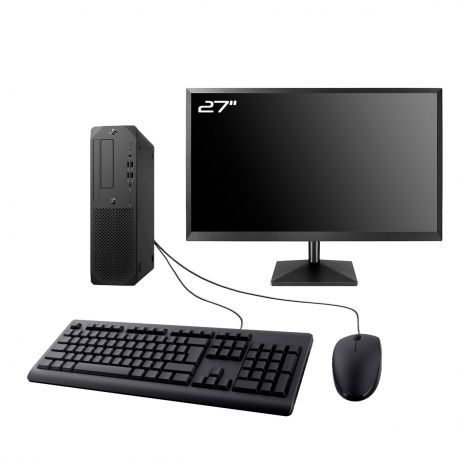 PC HP Z2 G5 SFF WorkStation Ecran 27" Intel I3-10100 RAM 16Go SSD 500Go Wifi W11