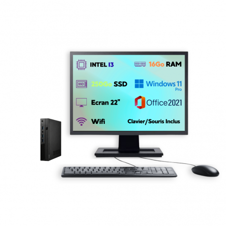 PC Mini Intel i3 W11 Pro SSD 250Go RAM 16Go