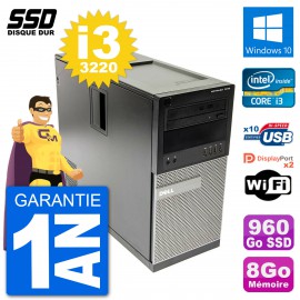 PC Tour Dell OptiPlex 7010 Intel Core i3-3220 RAM 8Go SSD 960Go Windows 10 Wifi
