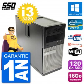 PC Tour Dell OptiPlex 7010 Intel Core i3-3220 RAM 16Go SSD 120Go Windows 10 Wifi